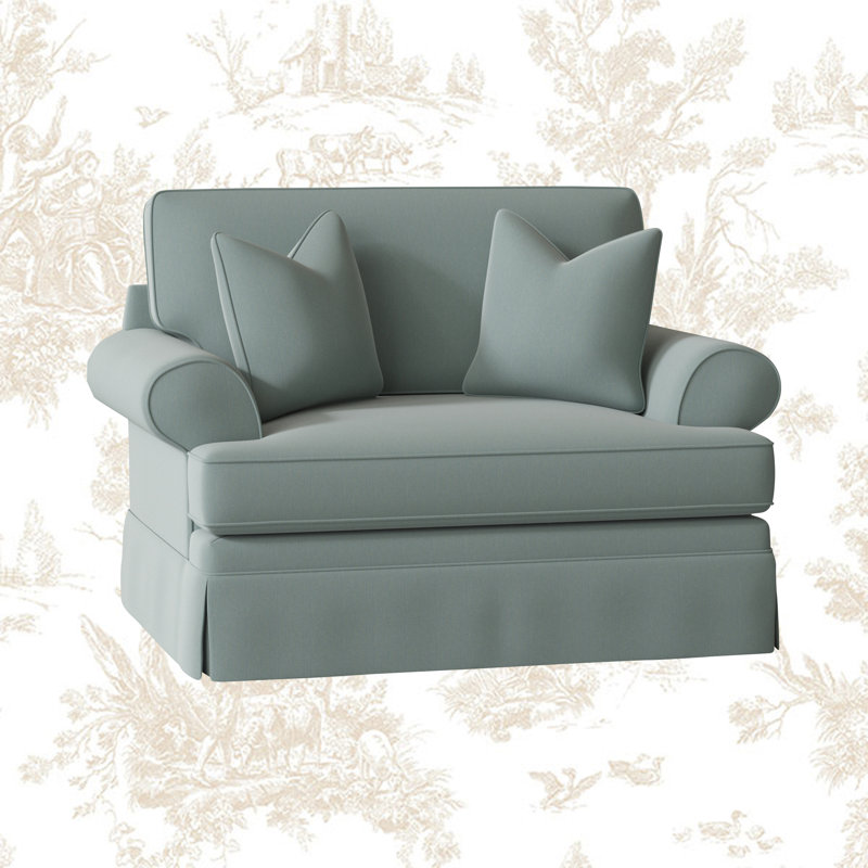 Brookner Upholstered Armchair, Canvas Spa Sunbrella® Canvas