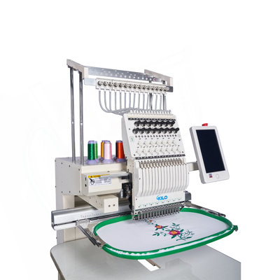 Commercial Embroidery Machine With 15 Needles 13" X 20" LCD Embroiderer Pattern For Cap Hat T-Shirt Laser Positioning 1501