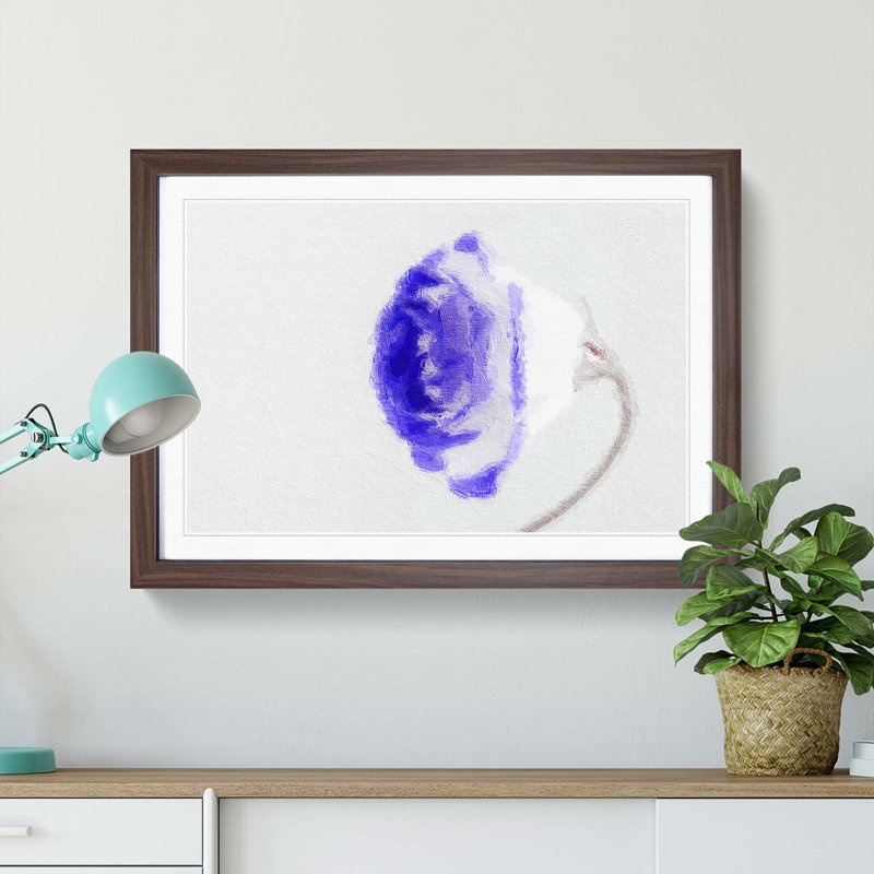 A Purple Tipped Rose - Framed Print, 24cm H x 33cm W x 2cm D, Walnut Framed
