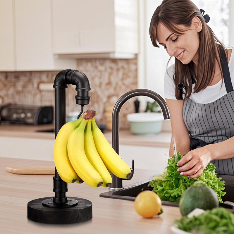 Support à banane avec base en bois