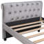 Lit de jour simple gris avec tiroirs de rangement fonctionnels et support de literie en lattes de bois massif-1030791589