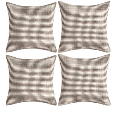 Ensemble de 4 housses de coussin en velours côtelé deux tons