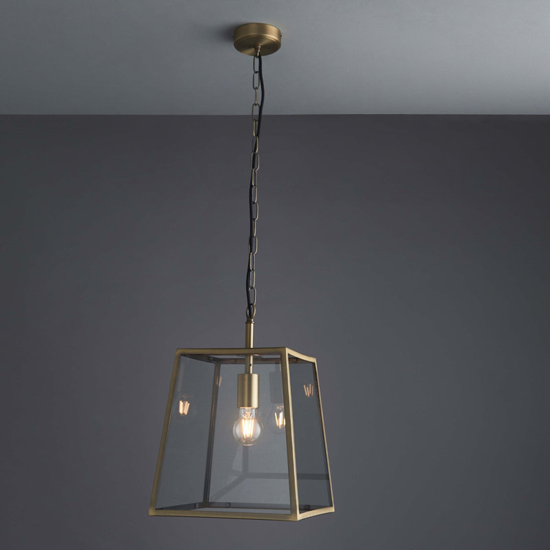 Norwalk 1 - Light Matt Antique Brass Lantern Pendant