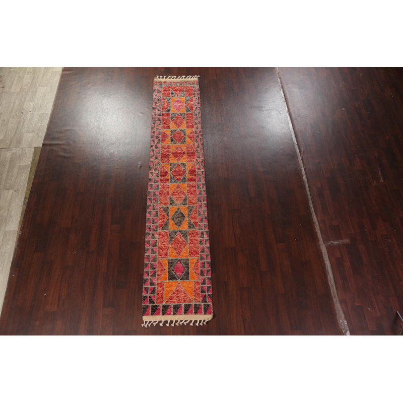 One-of-a-Kind 2'5" X 12'7" New Age Runner Wool Area Rug in Multicolor