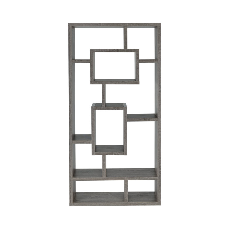 Germya Geometric Bookcase, Weathered Gray