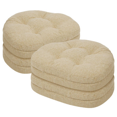 Coussins de chaise Windsor en mousse à mémoire de forme, avec attaches et housse lavable, 43 x 39 x 9 cm, ensemble de 4, rouge