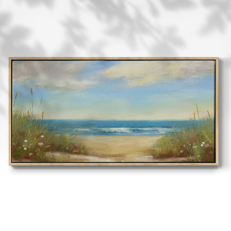 Serenity I - Toile tendue avec cadre encadré - Prêt à accrocher, H 25 po x l 49 po, Naturel
