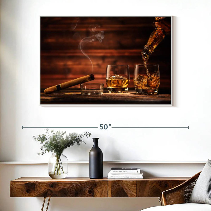 Excellent whisky, Cadre flottant blanc, 40 po x 27 po