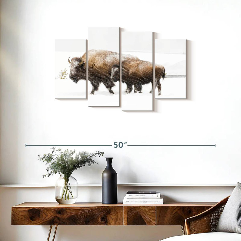 Bison dans le parc national de Yellowstone, H 22 po x l 36 po