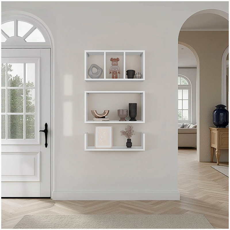Tablettes flottantes murales blanches