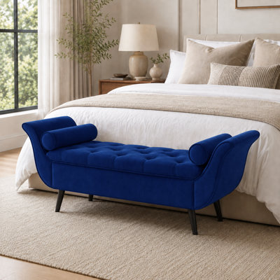 Velvet Upholstered Storage Bench