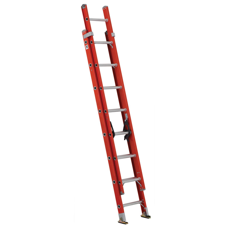 16 ft. Fiberglass Extension Ladder with 300 lbs. Load Capacity Type IA Duty Rating