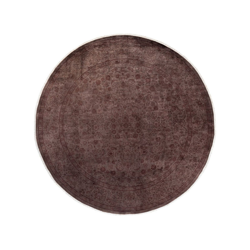 Tapis unique brun de 8 pi 4 po x 8 pi 4 po Yaseen