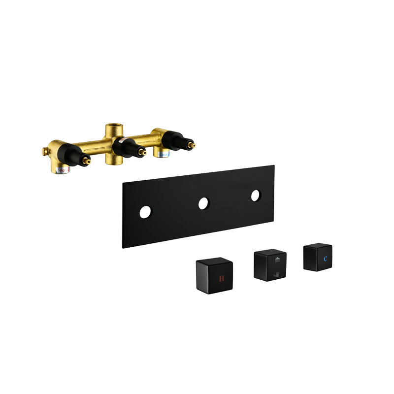 Brass Matte Black Bathroom Valve - 10 Inch Rainfall Shower Head With Handheld , Luxury Rain Mixer , Self-Cleaning Nozzle, Wall Mounted Unit