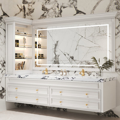 French retro luxury simple bathroom cabinet.