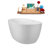 60" Streamline Soaking Glossy White Freestanding Tub and Tray With Internal Drain-101413156