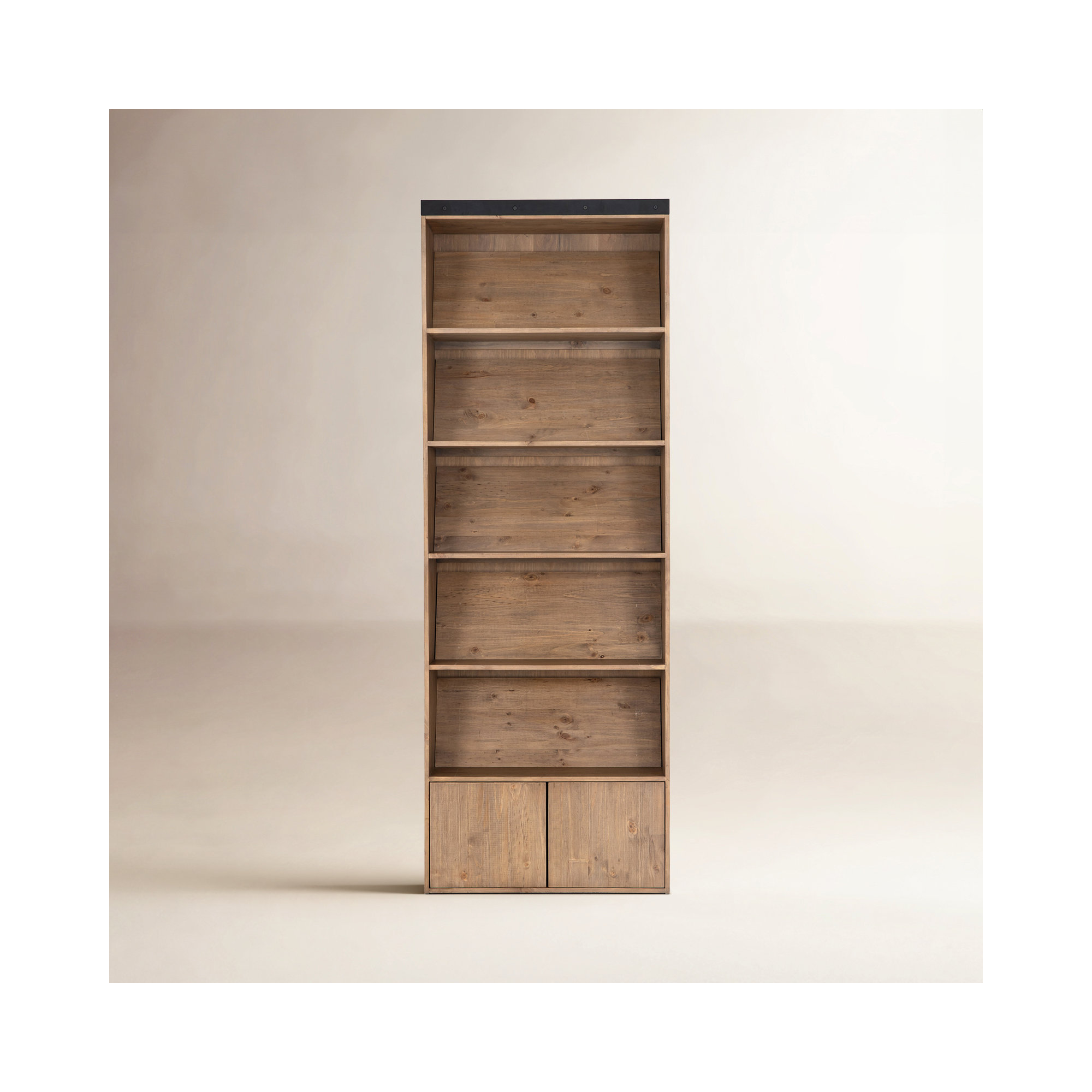 Avely 98.25" H x 35" W Standard Bookcase, Smoke Pine