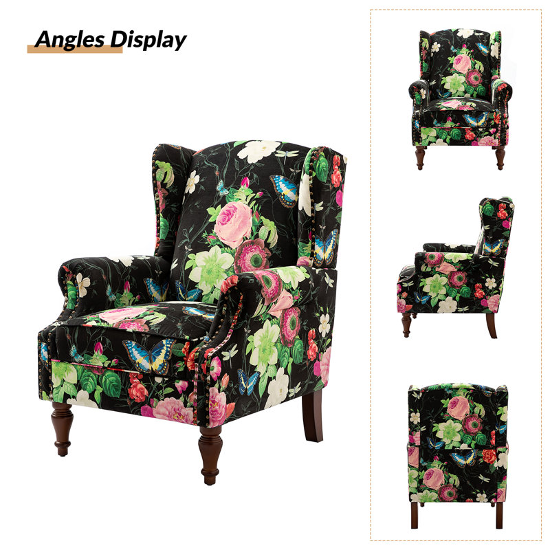 Upholstered Accent Chair, Black