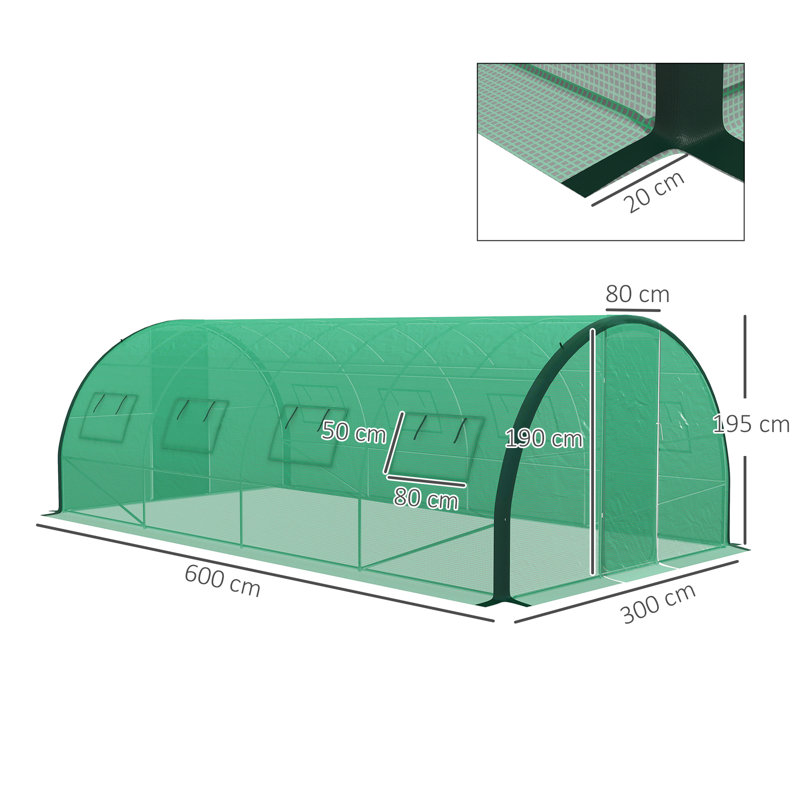 9.5 Ft W x 19.5 Ft D Hobby Greenhouse