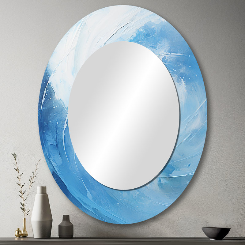 Miroir mural bleu, 43 po x 33 po