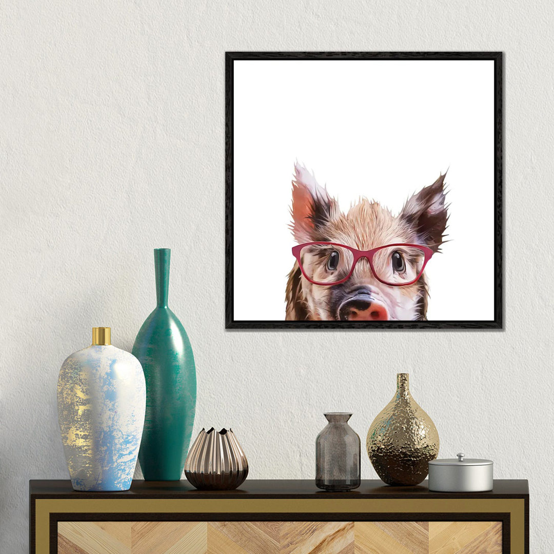 Peekaboo Pig von Kim Curinga - Galerie-verpackte Leinwand Giclée auf Leinwand