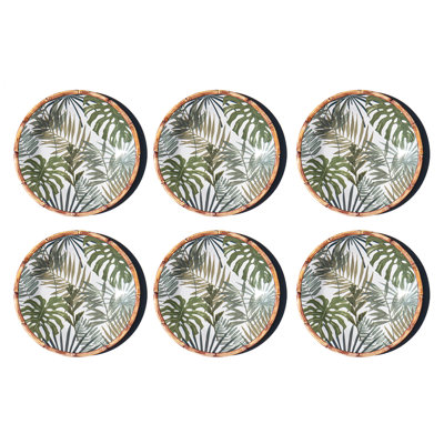 Assiette plate en mélamine Rainforest Palm NewWave - vert - 10,5 po - ensemble de 6