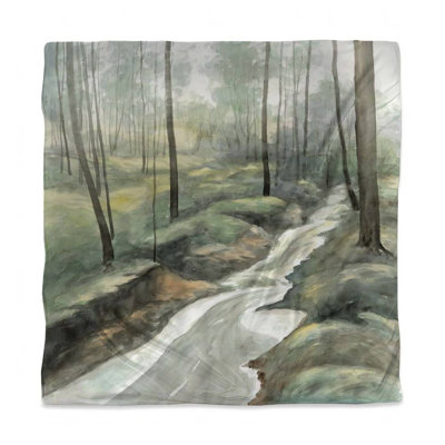 Waterfall Blue Queen Duvet Cover - Landscapes Home Decor