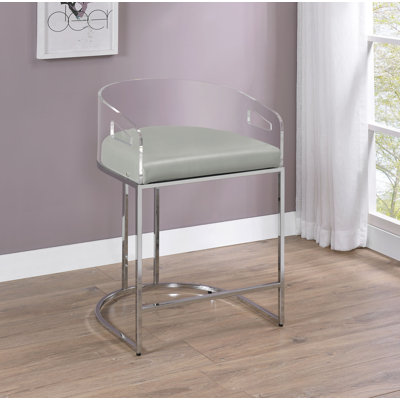 Peter Upholstered Counter Stool with Metal Frame