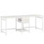 Bureau d'ordinateur pour deux personnes avec tiroirs et tablettes de rangement, table de travail double extra longue avec crochets
