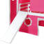 Lit simple mezzanine rose avec toboggan et tour - Bois massif, trois méthodes d'installation, pin de style Playhouse sur le thème du coin, pour rafraîchir la nuit