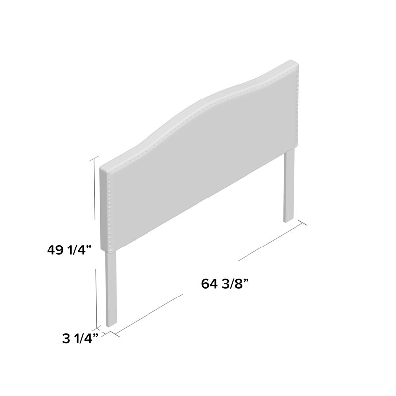 Tête de lit tapissier Vyron, Double/grand, Gris