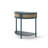 Unique Half Moon Design End Table With Sliding Rattan Door