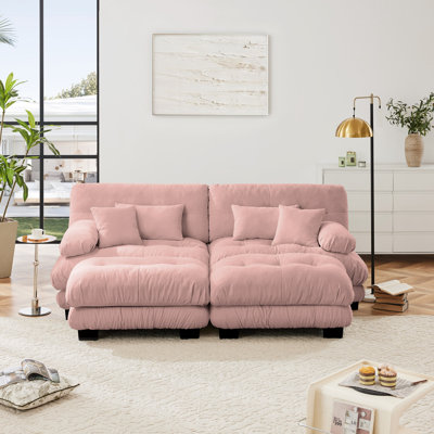Modular Sectional Sofa Cloud Couch, Deep Seat Couches With Ottoman For Living Room