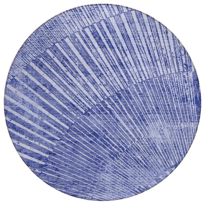 Nikkie Washable Abstract Indoor / Outdoor Rug, Round 8'