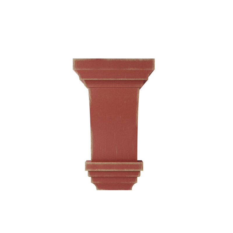Salvage Red Mini Jefferson Solid Wood Vintage Corbel
