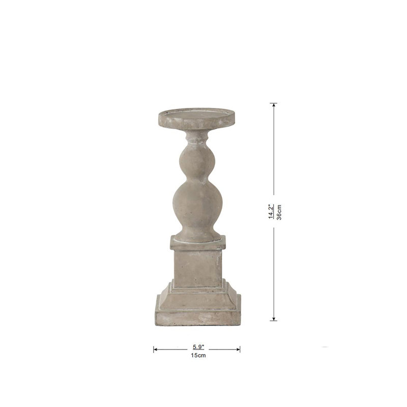 Bougeoir en pierre Feazell, H 14,2 po x l 5,9 po x P 5,9 po