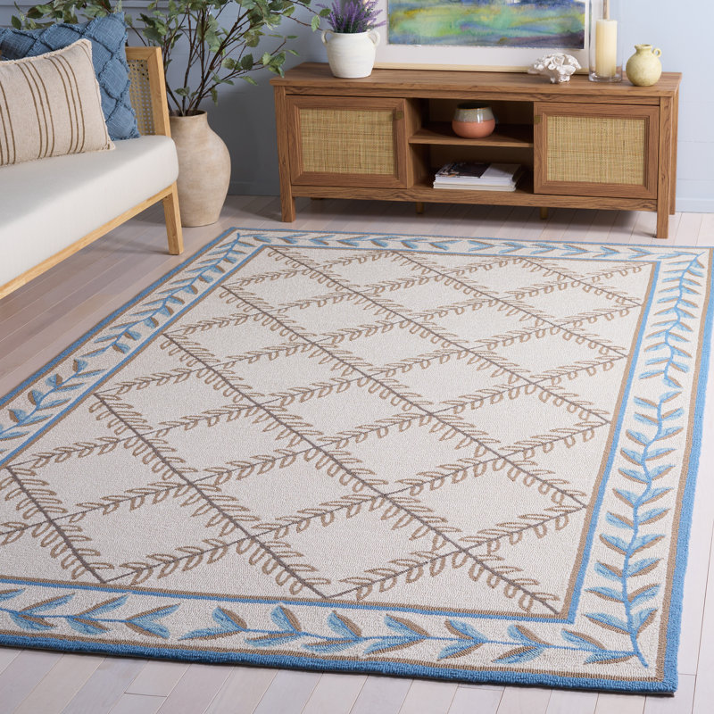 Taran Easy Care Hand Hooked Performance Geometric Rug, Rectangle 6' x 9'