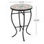 Élégante table d'appoint décorative avec magnifique mosaïque et cadre en fer, 14 po x 21,25 po, jaune rouge, cadre de décoration en métal à assembler, 14 po x 14 po x 21,25 po, + carreaux de céramique rouge, requis
