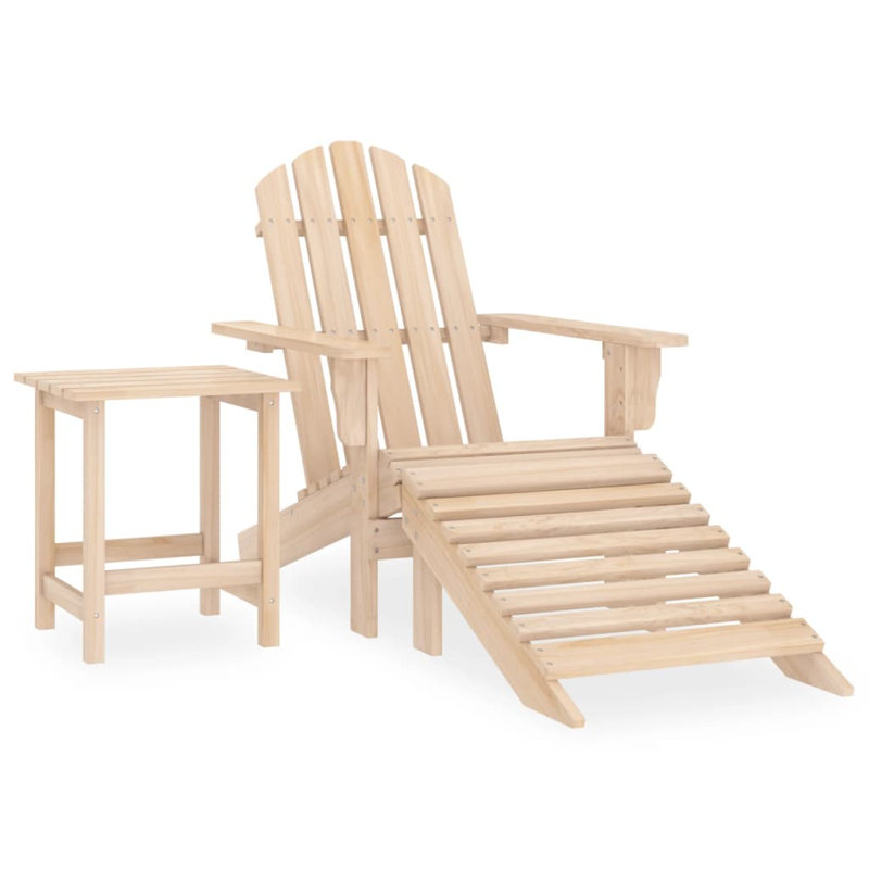 Levens Fir Outdoor Adirondack Set, Walnut