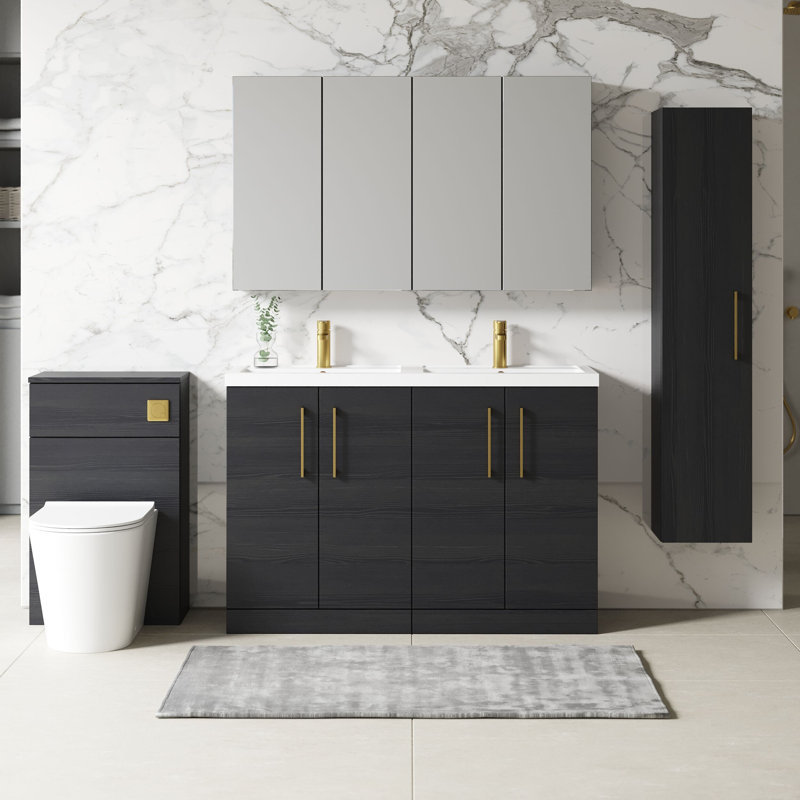 Teriq 1205 mm Bathroom Vanity, Charcoal Black