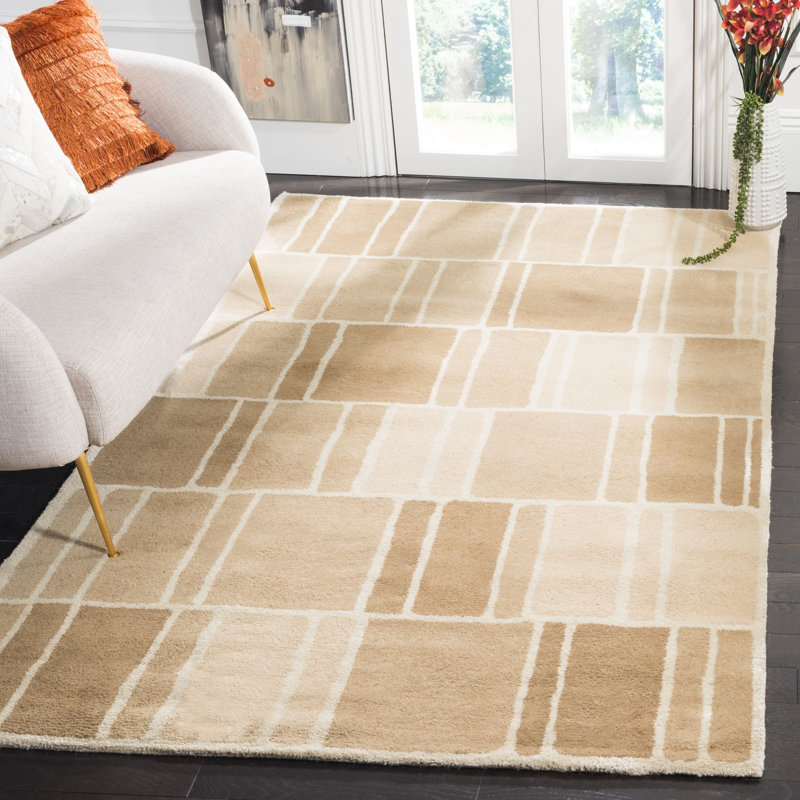 Martha Stewart Hand Tufted Wool Geometric Rug, Rectangle 5' x 8'