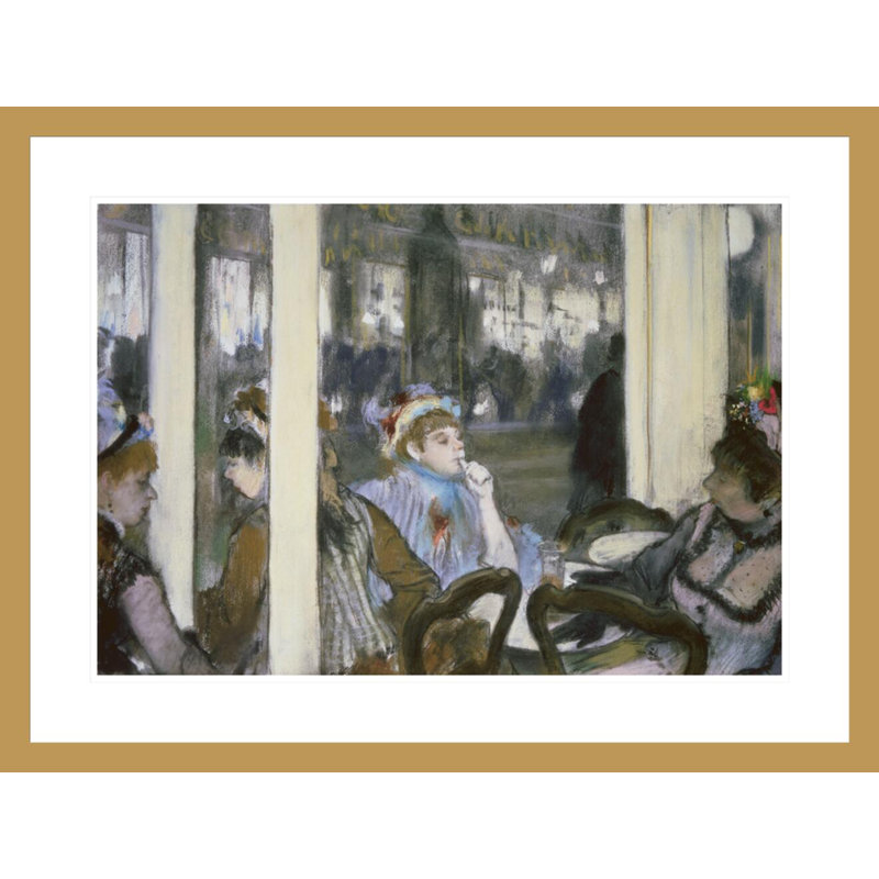 «Women on a Cafe Terrace» par Edgar Degas, impression giclée encadrée, H 22,34 po x l 29,5 po