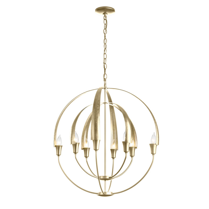 Cirque 8 - Light Globe Chandelier, Modern Brass