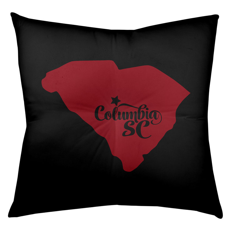 Coussin de plancher touffeté, 30 po x 30 po, Columbia, Noir / Rouge