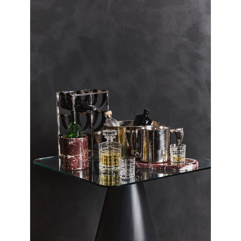 Aldrin Tabletop Wine Bottle Rack, Black/Silver