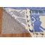 Tapis marocain bleu à motif géométrique noué à la main 5 x 8