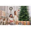 Arbre de Noël 89,75 po, 2856 pointes, conception d'aiguille naturelle, arbre à charnières à installation rapide 7,5 pi + PE, aspect plein et festif, structure, support en métal stable