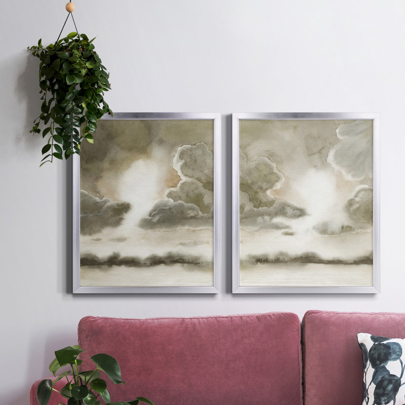«Sepia Sky I», ensemble de 2 reproductions sur toiles encadrées