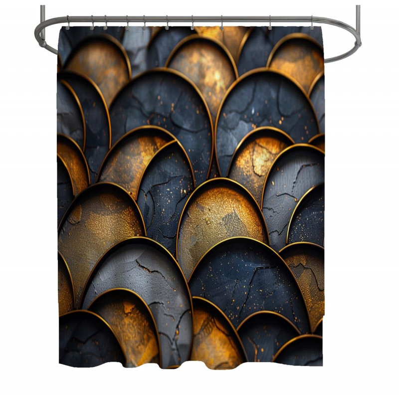 Fish Scale Texture Shower Curtain, 70" W x 73" L
