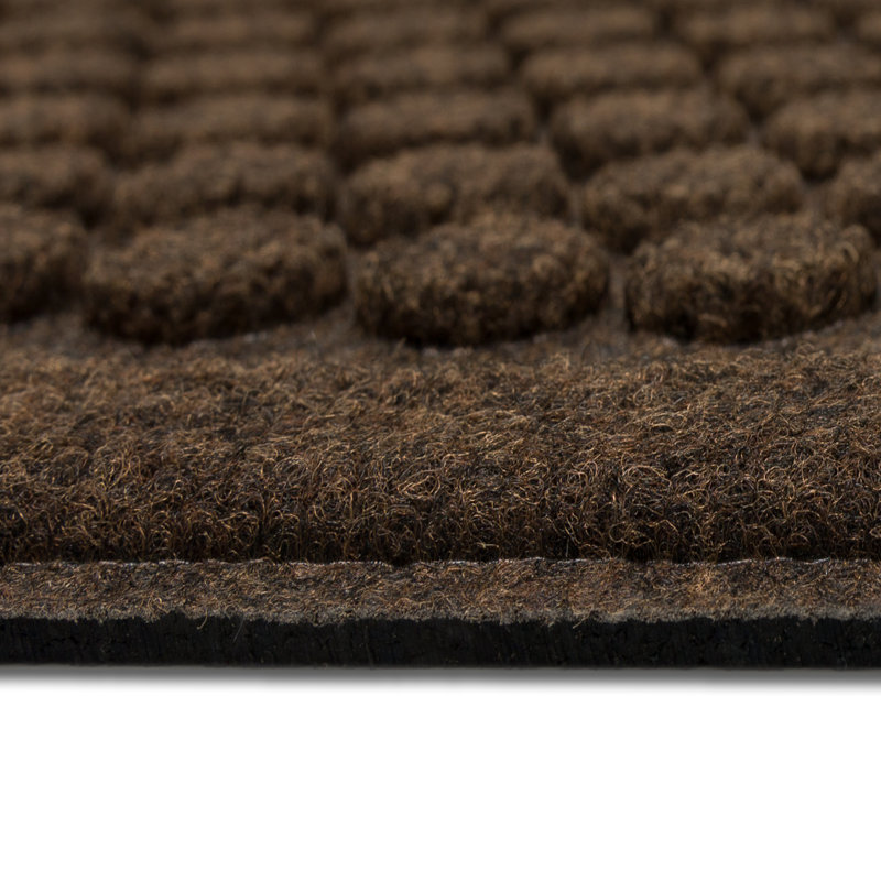 Eufaula Dots Impressions Recycled Rubber All Weather Outdoor Door Mat, Rectangle 3' x 4', Charcoal